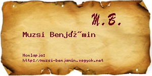 Muzsi Benjámin névjegykártya