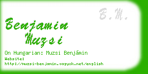 benjamin muzsi business card